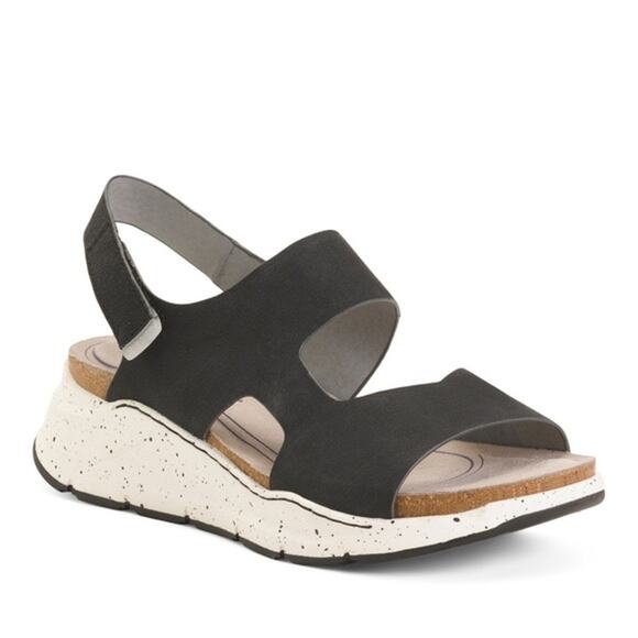 Bionica Black Ankle Strap Orleans Platform Sport Sandal - 8 - Picture 1 of 9